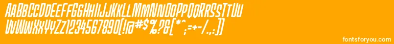 MecheffectsonebbItal Font – White Fonts on Orange Background
