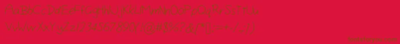 Isiniscript-Schriftart – Braune Schriften auf rotem Hintergrund