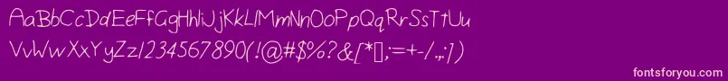 Isiniscript Font – Pink Fonts on Purple Background