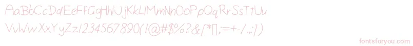 Isiniscript Font – Pink Fonts on White Background
