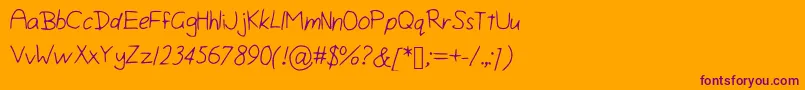 Isiniscript Font – Purple Fonts on Orange Background