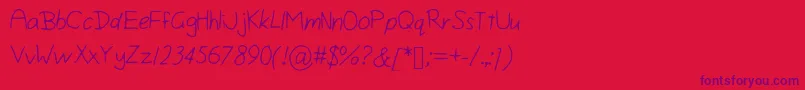 Isiniscript Font – Purple Fonts on Red Background