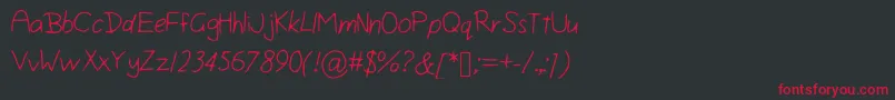 Isiniscript Font – Red Fonts on Black Background