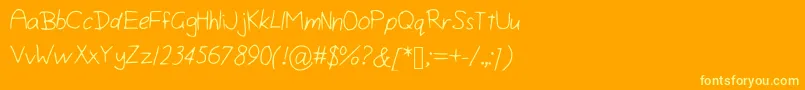 Isiniscript Font – Yellow Fonts on Orange Background
