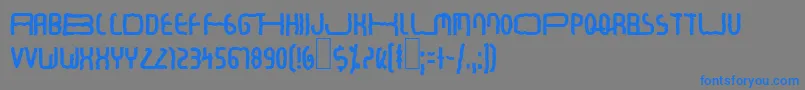 フォントCommerciality – 灰色の背景に青い文字