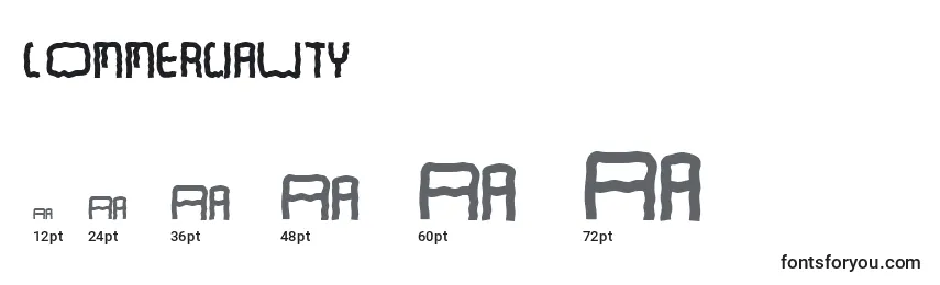 Commerciality Font Sizes