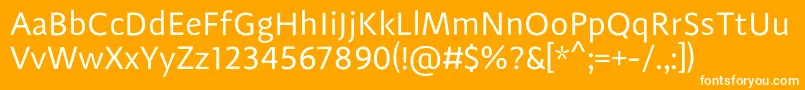 Шрифт OskietienSans – белые шрифты на оранжевом фоне