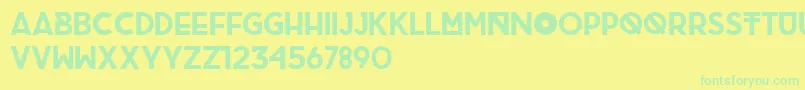 Fonte BrigRegular – fontes verdes em um fundo amarelo
