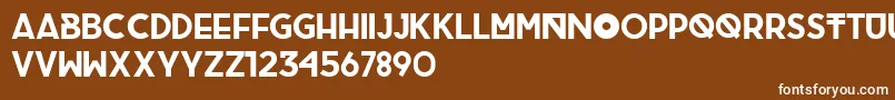 Fonte BrigRegular – fontes brancas em um fundo marrom