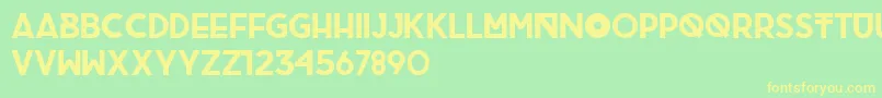 BrigRegular Font – Yellow Fonts on Green Background