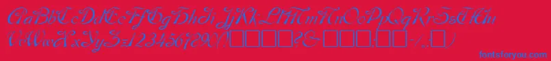 Dos Font – Blue Fonts on Red Background