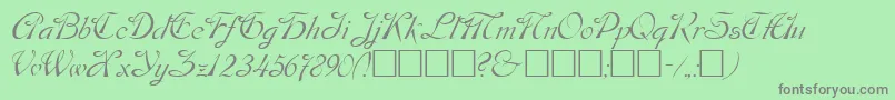 Dos Font – Gray Fonts on Green Background