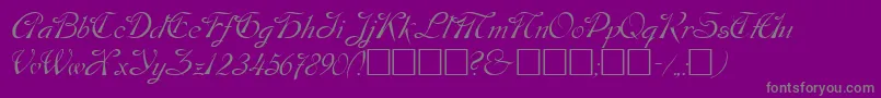 Dos Font – Gray Fonts on Purple Background