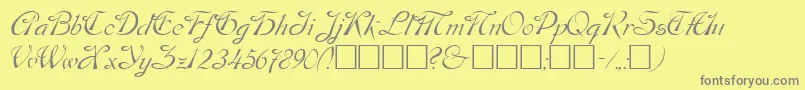 フォントDos – 黄色の背景に灰色の文字