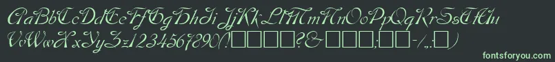 Dos-fontti – vihreät fontit mustalla taustalla