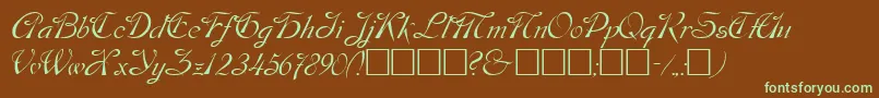 Dos Font – Green Fonts on Brown Background