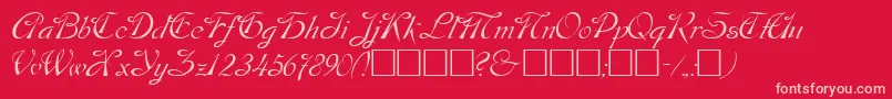 Dos Font – Pink Fonts on Red Background