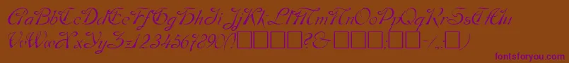 Dos Font – Purple Fonts on Brown Background