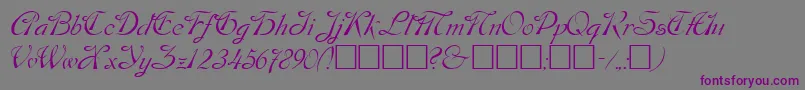 Dos-Schriftart – Violette Schriften auf grauem Hintergrund