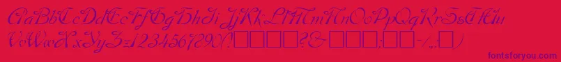 Police Dos – polices violettes sur fond rouge