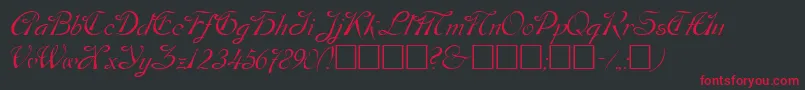 Dos Font – Red Fonts on Black Background