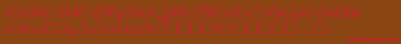 Dos Font – Red Fonts on Brown Background