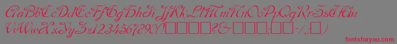 Dos Font – Red Fonts on Gray Background