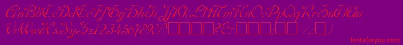 Dos Font – Red Fonts on Purple Background