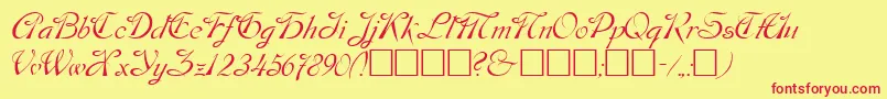 Dos Font – Red Fonts on Yellow Background