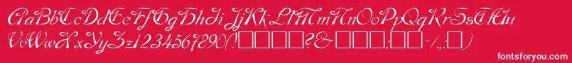 Dos Font – White Fonts on Red Background