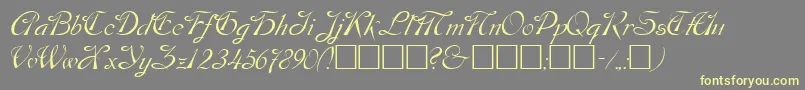 Dos Font – Yellow Fonts on Gray Background