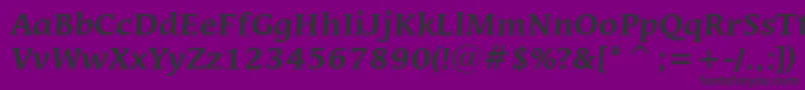 フォントMiraraeBoldBt – 紫の背景に黒い文字