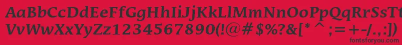 フォントMiraraeBoldBt – 赤い背景に黒い文字