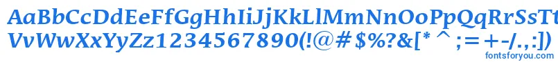 フォントMiraraeBoldBt – 白い背景に青い文字