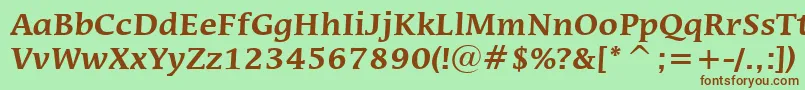 MiraraeBoldBt Font – Brown Fonts on Green Background