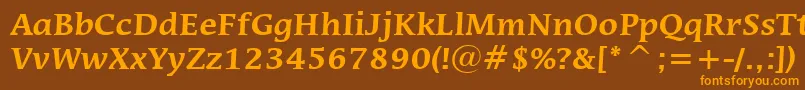 MiraraeBoldBt Font – Orange Fonts on Brown Background