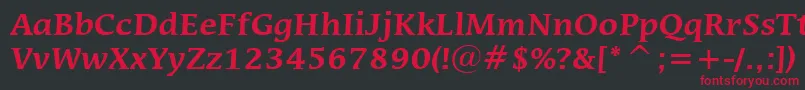 MiraraeBoldBt Font – Red Fonts on Black Background
