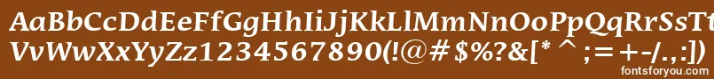 フォントMiraraeBoldBt – 茶色の背景に白い文字