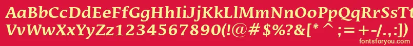 MiraraeBoldBt Font – Yellow Fonts on Red Background