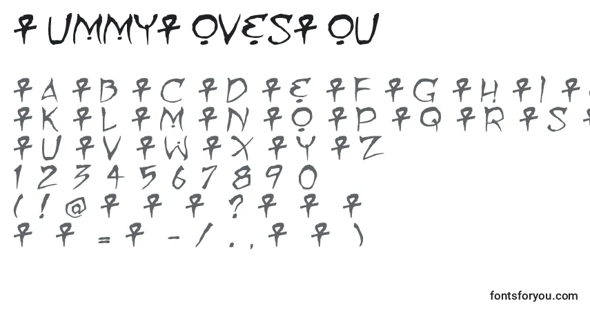Schriftart MummyLovesYou – Alphabet, Zahlen, spezielle Symbole