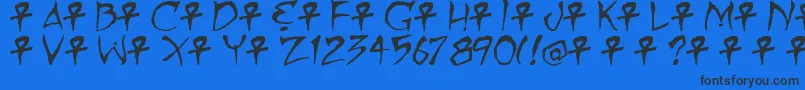 MummyLovesYou Font – Black Fonts on Blue Background