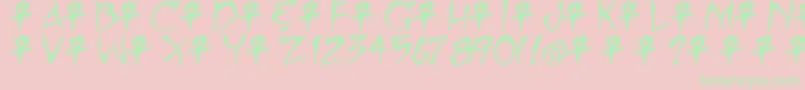 MummyLovesYou-Schriftart – Grüne Schriften auf rosa Hintergrund