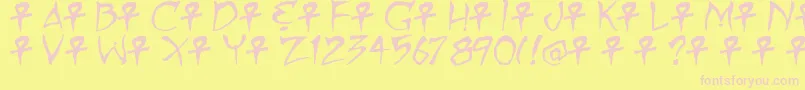 MummyLovesYou Font – Pink Fonts on Yellow Background