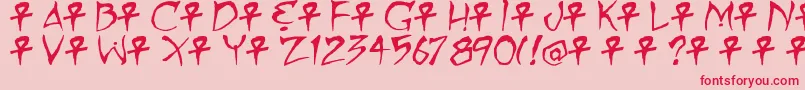 フォントMummyLovesYou – ピンクの背景に赤い文字
