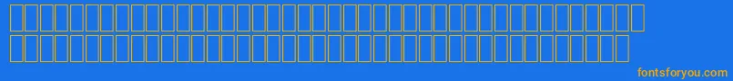 フォントAgaArabesque – オレンジ色の文字が青い背景にあります。