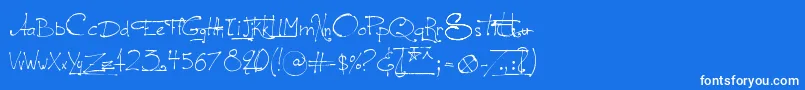 フォントLeGrandSautTextual – 青い背景に白い文字