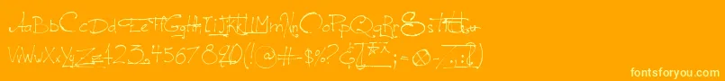 LeGrandSautTextual-Schriftart – Gelbe Schriften auf orangefarbenem Hintergrund