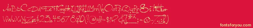 フォントLeGrandSautTextual – 黄色の文字、赤い背景