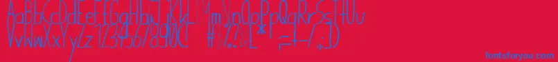 GiraffenhalsBold Font – Blue Fonts on Red Background