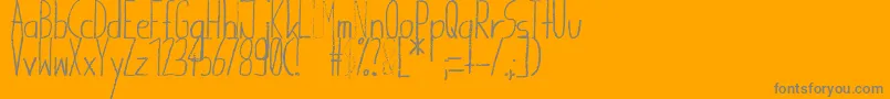 GiraffenhalsBold-Schriftart – Graue Schriften auf orangefarbenem Hintergrund